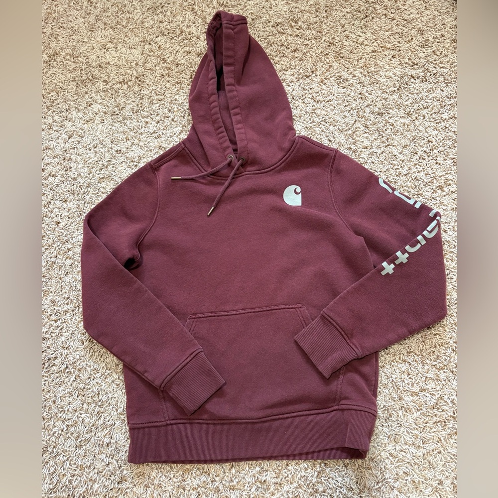 Carhartt Relaxed Fit Midweight Logo Sleeve Graphic Hoodie Womens size Medium
